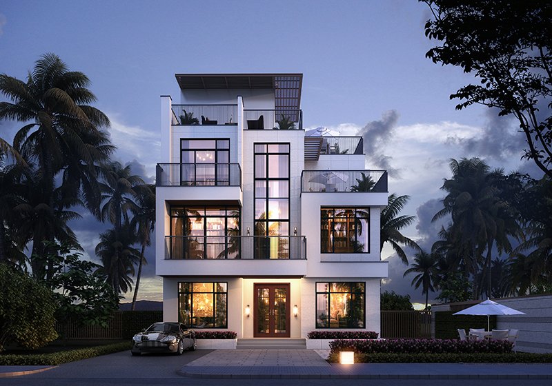 占地90平米四层超现代风别墅设计图,享受高品质生活