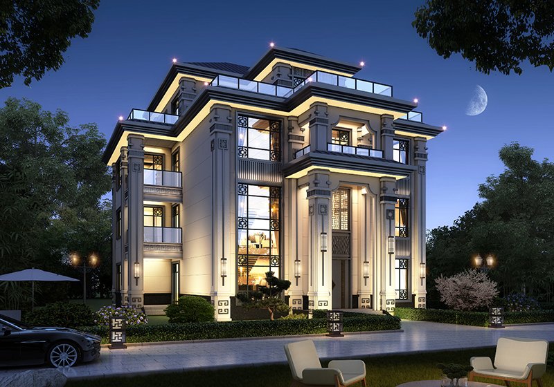 四层复式别墅设计方案,外观气派布局实用,舒适宜居美极了!