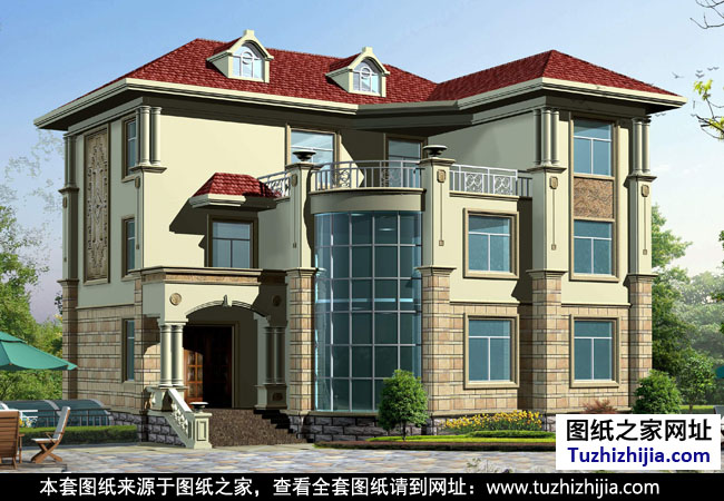 私人自建三层别墅亚博电竞官网纸带效果图