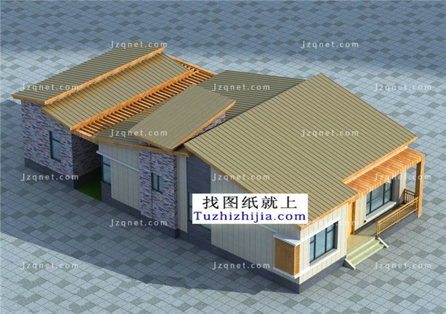 196平方米乡村一层万博manbetx官网客户端下载CAD万博manbetx苹果app纸带效果图,11X21米