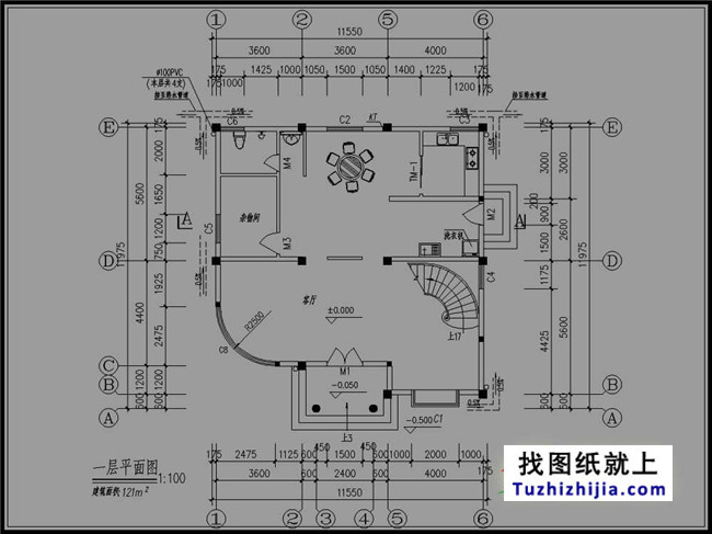 120平方米农村四层别墅设计图