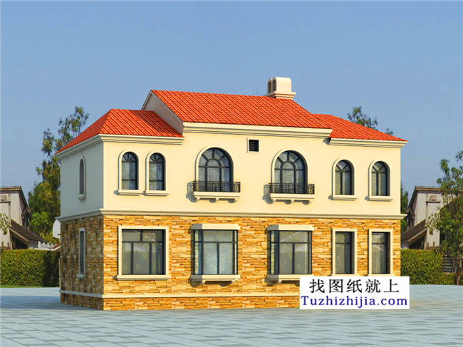 115平方米欧式经典二层小万博manbetx官网客户端下载CAD万博manbetx苹果app纸带外观效果图13米*8.36米