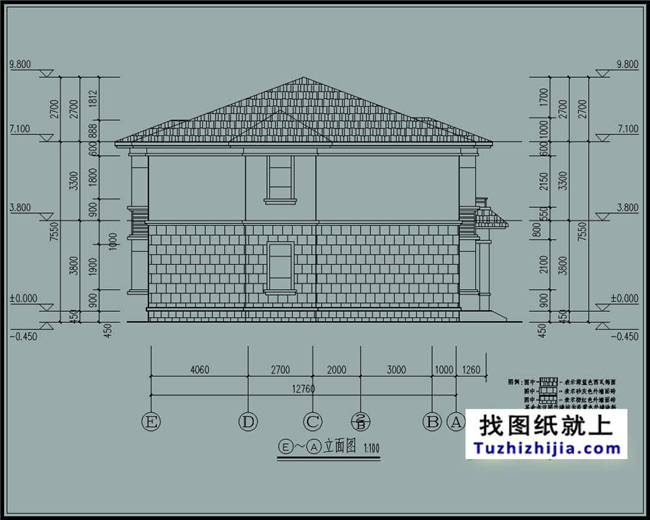 210平方米新万博客户端manbetx带大车库二层房屋万博manbetx苹果app纸及效果图,17X13米