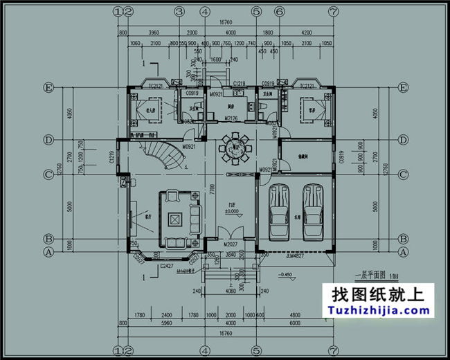 210平方米新万博客户端manbetx带大车库二层房屋万博manbetx苹果app纸及效果图,17X13米