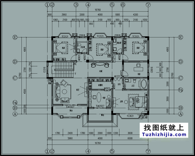 210平方米新万博客户端manbetx带大车库二层房屋万博manbetx苹果app纸及效果图,17X13米