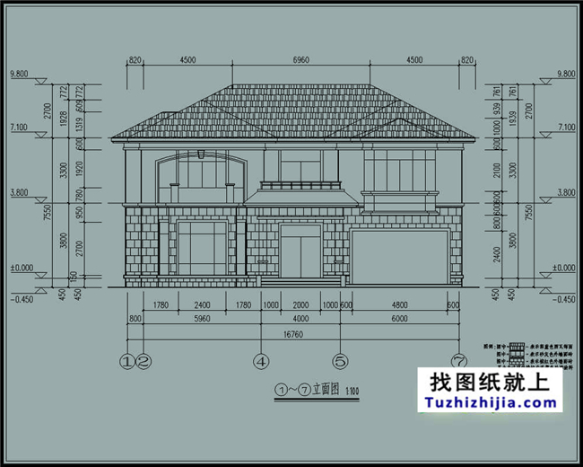 210平方米新万博客户端manbetx带大车库二层房屋万博manbetx苹果app纸及效果图,17X13米