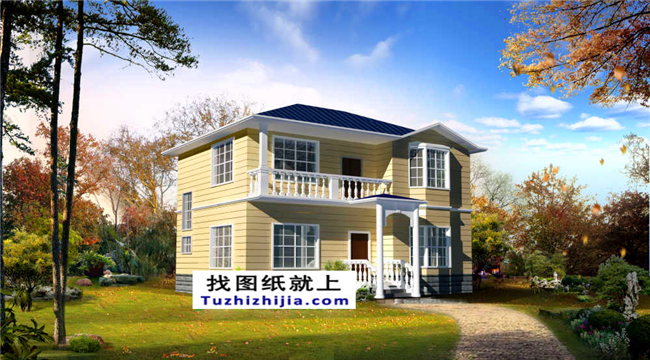 140平方米江西新万博客户端manbetx二层自建房屋万博manbetx苹果app纸带外观效果图,12X12米