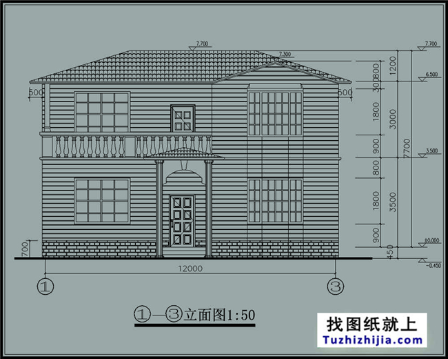 140平方米江西新万博客户端manbetx二层自建房屋万博manbetx苹果app纸带外观效果图,12X12米