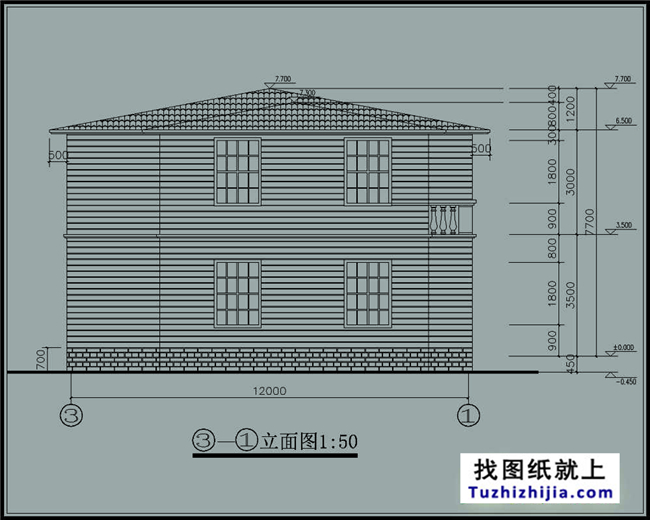 140平方米江西新万博客户端manbetx二层自建房屋万博manbetx苹果app纸带外观效果图,12X12米