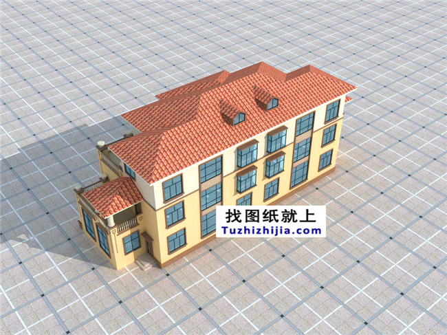 148平方米新农村复式框架三层双拼欧式别墅设计图纸,15米x10米