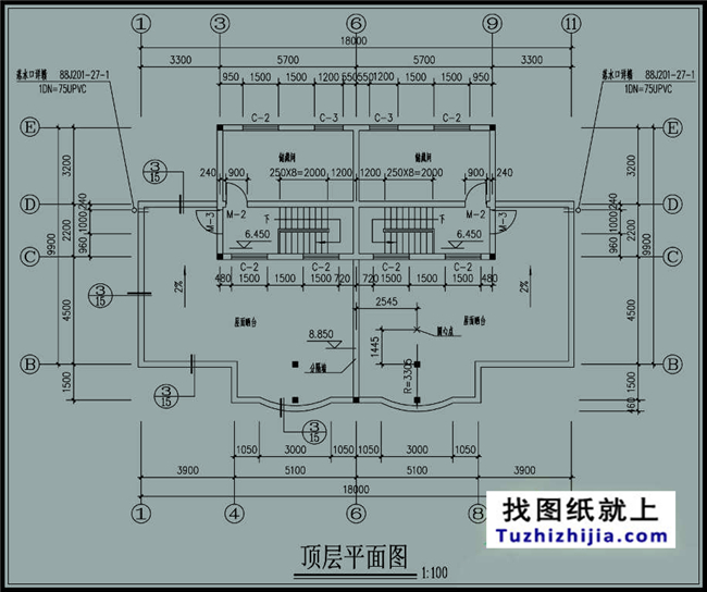 190平方米双拼楼房设计施工图纸带外观,18x11米