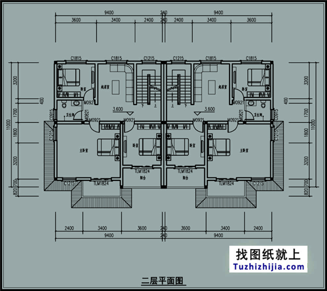 200平方米稳重大气三层双拼万博manbetx官网客户端下载建筑万博manbetx苹果app纸,19.04米*11.0米