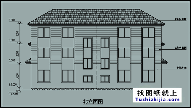200平方米稳重大气三层双拼万博manbetx官网客户端下载建筑万博manbetx苹果app纸,19.04米*11.0米