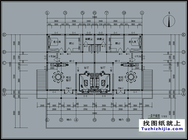 235平方米三层双拼万博manbetx官网客户端下载CAD万博manbetx苹果app纸,19x12米