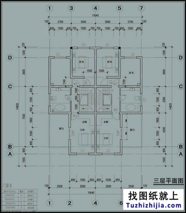 175平方米欧式三层双拼别墅设计施工图纸及效果图，12x13米