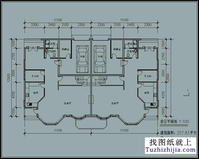 258平方米新万博客户端manbetx两层双拼万博manbetx官网客户端下载户型万博manbetx苹果app纸及效果图,22x13米