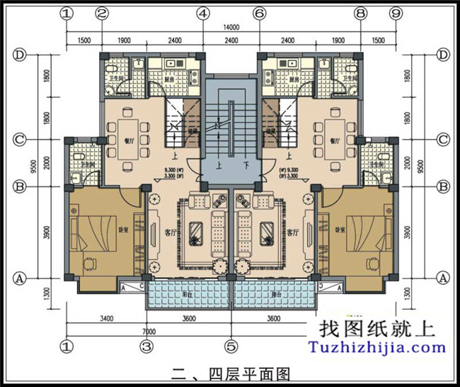 120平方米新万博客户端manbetx自建五层双拼万博manbetx官网客户端下载CAD万博manbetx苹果app纸,14X10米