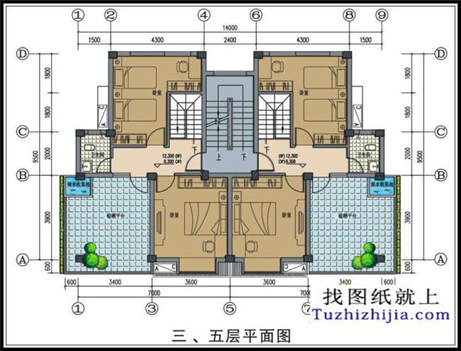 120平方米新万博客户端manbetx自建五层双拼万博manbetx官网客户端下载CAD万博manbetx苹果app纸,14X10米