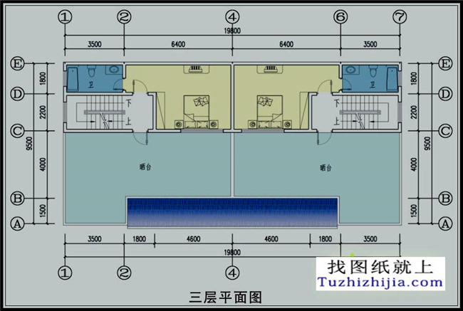200平方米万博客户端manbetx兄弟合建实用三层CAD万博manbetx苹果app纸带外观,20x10米