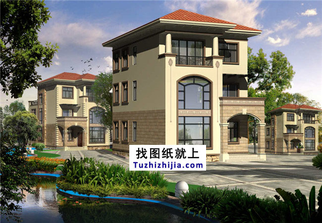地中海风格三层万博manbetx官网客户端下载万博manbetx苹果app纸,带外观效果图