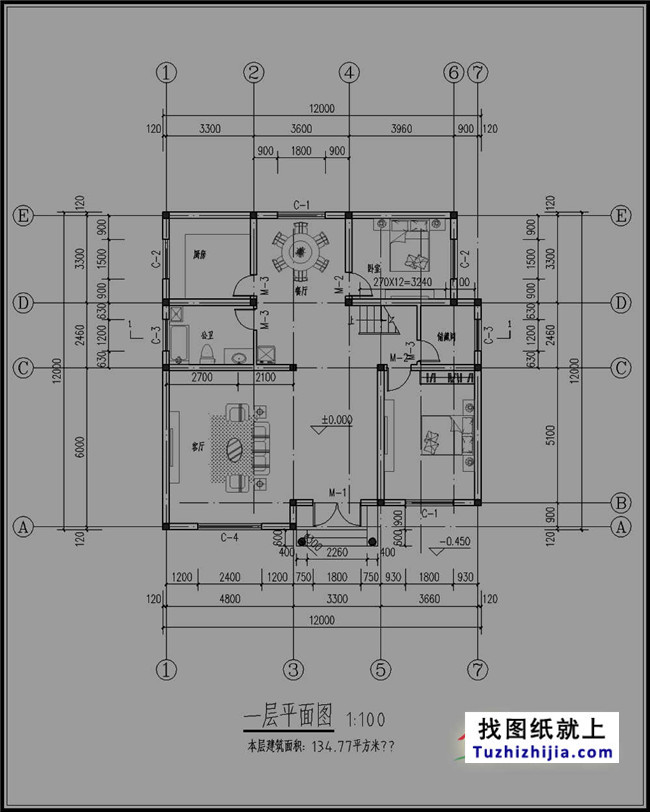 135平方米新农村三层别墅设计图纸