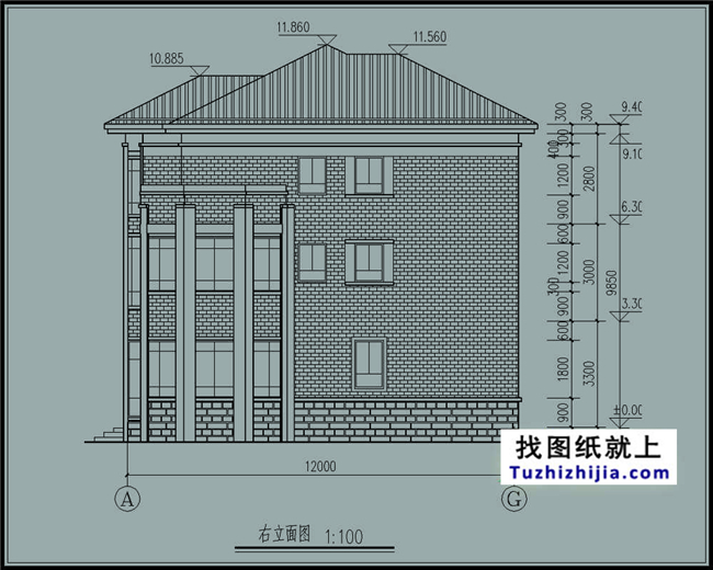 造价:28万,新万博客户端manbetx三层万博manbetx官网客户端下载施工图纸及效果图,12X12米140平方米