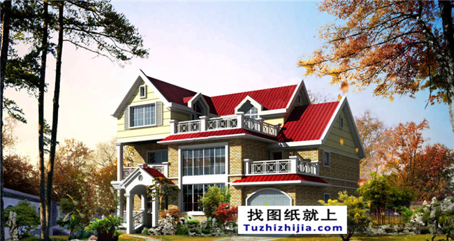造价20多万带阁楼的二层半房屋万博manbetx苹果app纸及外观效果图