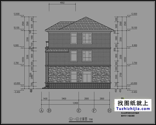 自建三层小洋楼万博manbetx苹果app纸,含效果图,带车库