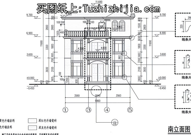 新万博客户端manbetx三层带露台自建房设计施工图,万博客户端manbetx自建万博manbetx官网客户端下载推荐