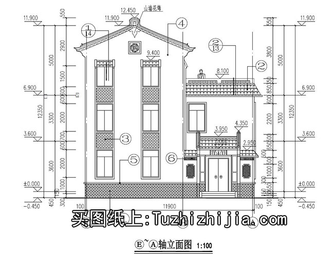 徽派120平新万博客户端manbetx住宅设计方案,带外观效果图