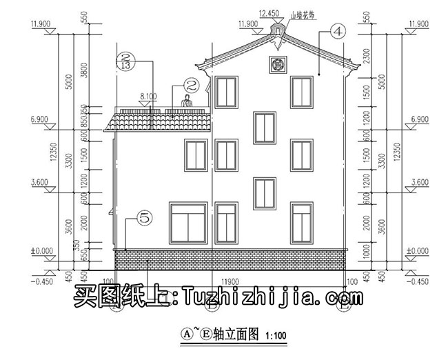徽派120平新万博客户端manbetx住宅设计方案,带外观效果图