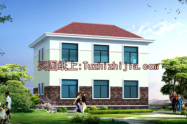 农村二层小洋楼设计图,带外观效果图,外观新颖,漂亮
