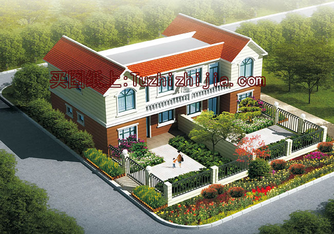 适合兄弟自建的二层双拼别墅设计方案,带效果图