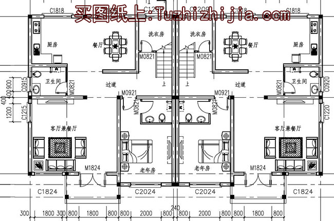 经典三层双拼楼房设计图,经典外观,经典户型