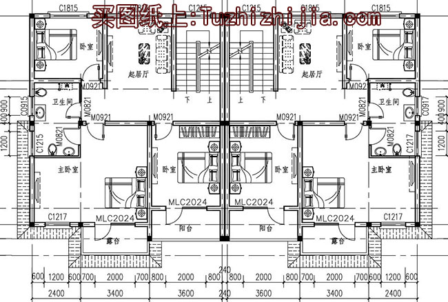 经典三层双拼楼房设计图,经典外观,经典户型