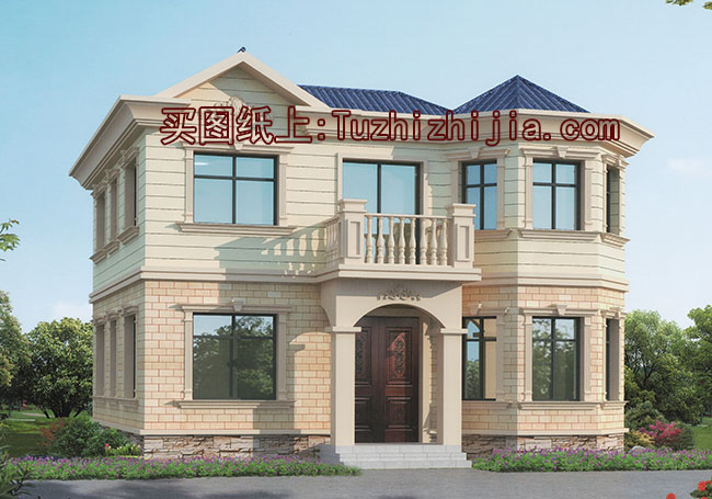 20万以内二层欧式小别墅设计方案,全套施工图+效果图