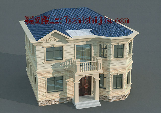 20万以内二层欧式小别墅设计方案,全套施工图+效果图