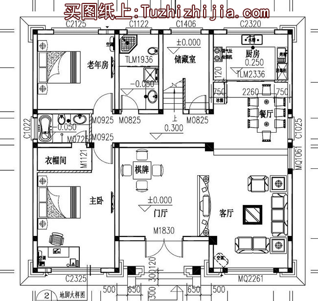 140平四层复式别墅房屋设计图,带外观效果图
