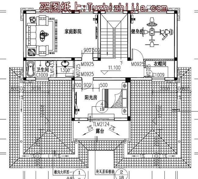 140平四层复式别墅房屋设计图，带外观效果图