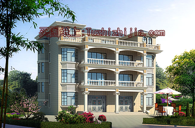 农村四层双拼别墅房屋设计图,造型现代、大气