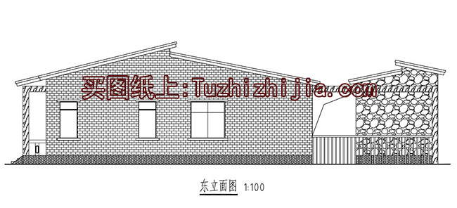 196平方米乡村一层万博manbetx官网客户端下载CAD万博manbetx苹果app纸带效果图,11X21米