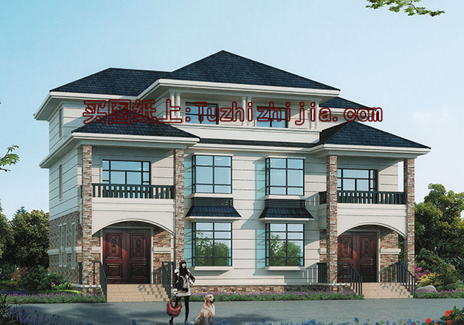 兄弟两户双拼房屋设计图及外观图片,户型合理