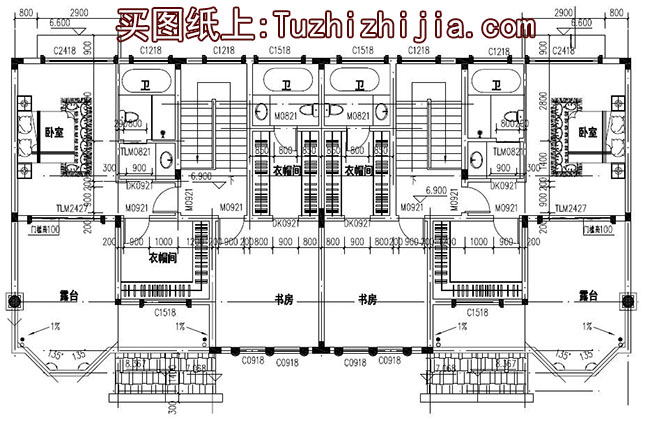 双拼豪华高端三层别墅设计图,外观效果图大气