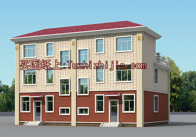 新中式三层双拼别墅设计图,外观图片美观、大气