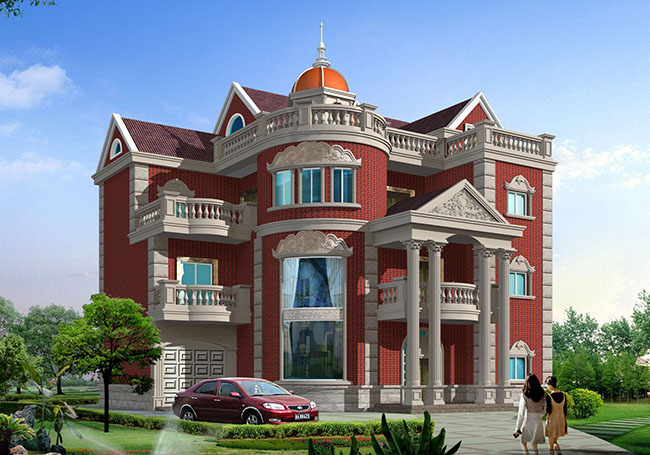 四层(三层半)豪华欧式别墅房屋设计图,外观高端、大气