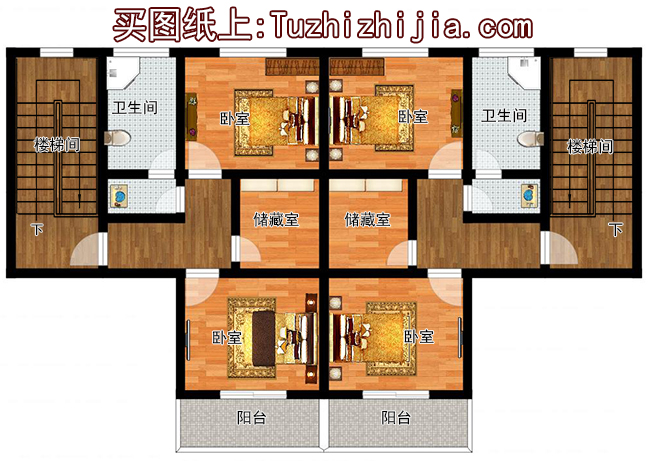 兄弟两户双拼房屋设计图及外观图片,户型合理