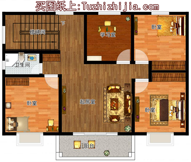 110平方米新农村二层别墅设计图及效果图,12.36x9.36米