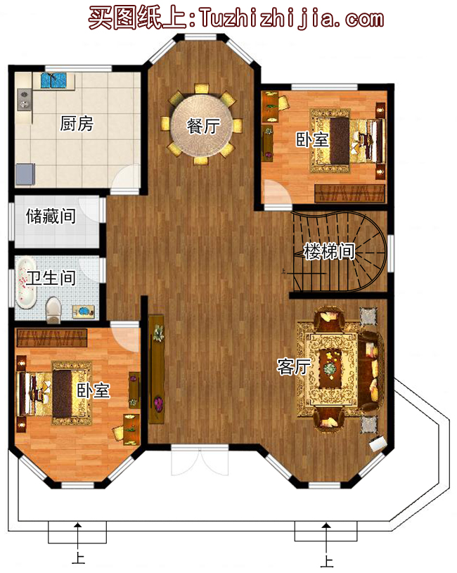农村二层半楼房设计图及效果图,欧式风格