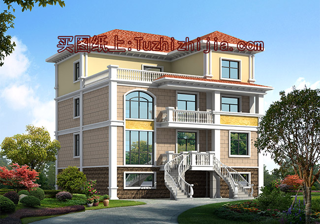 三层半复式别墅设计方案,全套设计图+效果图