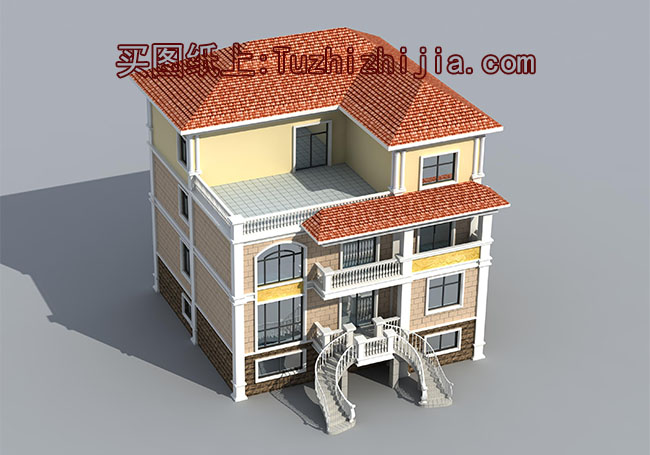 三层半复式别墅设计方案,全套设计图+效果图